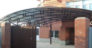 Козырек над откатными воротами в Тамбове от 1751 рублей - монтаж, цена